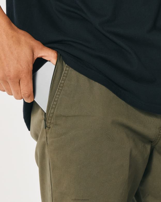 Bottoms Hollister Men Twill Jogger Shorts 9\\ 488201186 Olive